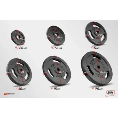 Набор 59 кг Прямой гриф + металлические диски Hop-Sport Strong - 1 - Robinzon.ua