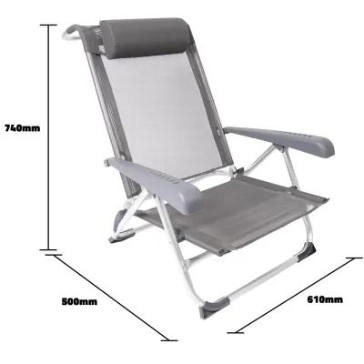 Крісло розкладне Bo-Camp Saint-Tropez Grey (1204796) - 1 Крісло розкладне Bo-Camp Saint-Tropez Grey (1204796) - 1 - Robinzon.ua