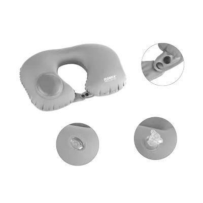 Надувна подушка ROMIX із вбудованою помпою Сіра (RH34GR) - 1 Надувна подушка ROMIX із вбудованою помпою Сіра (RH34GR) - 1 - Robinzon.ua