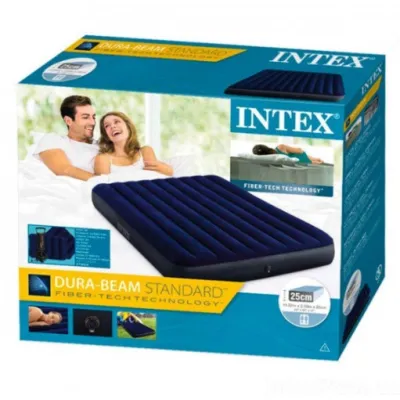 Матрац надувний двомісний з подушками Intex 64765 152х203х25 см Синій - 1 - Robinzon.ua