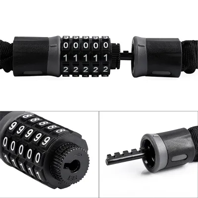 Замок велосипедний кодовий захист від угону West Biking 0705037 0.77 м Чорний - 2 Замок велосипедний кодовий захист від угону West Biking 0705037 0.77 м Чорний - 2 - Robinzon.ua