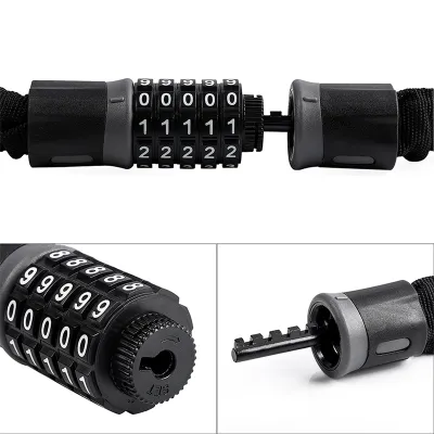 Замок велосипедний кодовий West Biking 0705037 0,93 m Чорний (4962-15275) - 2 - Robinzon.ua