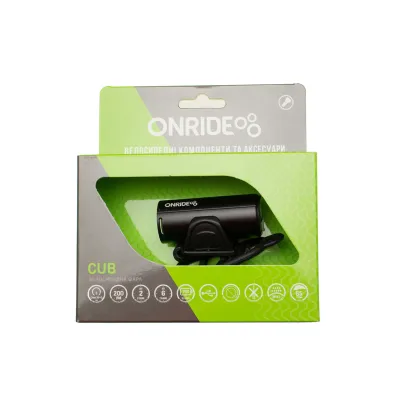 Передній ліхтар ONRIDE Cub USB 200 Lm Чорний - 3 - Robinzon.ua