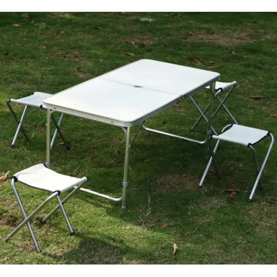 Розкладний туристичний стіл Easy Campi для пікніка зі стільцями складаний стіл та 4 стільці Білий+Bluetooth колонка Е2 - 6 Розкладний туристичний стіл Easy Campi для пікніка зі стільцями складаний стіл та 4 стільці Білий+Bluetooth колонка Е2 - 6 - Robinzon.ua