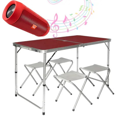 Розкладний туристичний стіл для пікніка зі стільцями складаний стіл та 4 стільці Easy Campi Коричневий+Bluetooth колонка Е2 - 1 Розкладний туристичний стіл для пікніка зі стільцями складаний стіл та 4 стільці Easy Campi Коричневий+Bluetooth колонка Е2 - 1 - Robinzon.ua