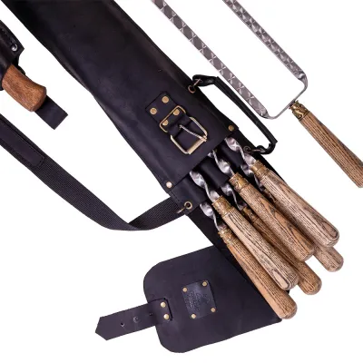 Набор шампуров Gorillas BBQ КАЛЧАН ЧИНГИЗХАН в кожаном чехле - 2 Набор шампуров Gorillas BBQ КАЛЧАН ЧИНГИЗХАН в кожаном чехле - 2 - Robinzon.ua