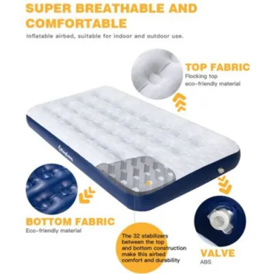Коврик надувной KingCamp PumpAir Bed Twin (1026-KM3606_BLUE/BEIGE) - 1 Коврик надувной KingCamp PumpAir Bed Twin (1026-KM3606_BLUE/BEIGE) - 1 - Robinzon.ua
