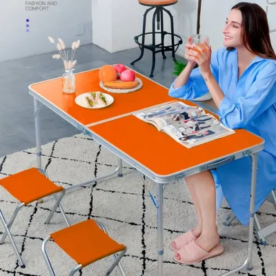 Розкладний стіл 120см для пикніку з 4 стільцями і парасолею 1.8 м Easy Campi у валізі Помаранчевий - 1 Розкладний стіл 120см для пикніку з 4 стільцями і парасолею 1.8 м Easy Campi у валізі Помаранчевий - 1 - Robinzon.ua