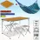 Комплект туристический раскладной стол и 4 стула Crystal 120х60х70 в чемодане Light Wood + Гамак 200х80 Blue - 2 - Robinzon.ua