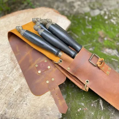 Набор шампуров Gorillas BBQ РЫЦАРЬ МАХ в кожаном чехле - 5 Набор шампуров Gorillas BBQ РЫЦАРЬ МАХ в кожаном чехле - 5 - Robinzon.ua