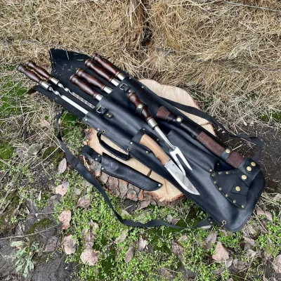 Набор шампуров Gorillas BBQ ЧЕРОКИ в кожаном чехле - 1 Набор шампуров Gorillas BBQ ЧЕРОКИ в кожаном чехле - 1 - Robinzon.ua