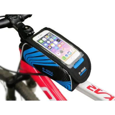 Сумка на раму B-Soul BAO-001 для смарфонов Черно-синяя - 2 - Robinzon.ua