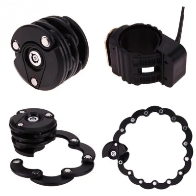 Замок-ланцюг складаний Feel Fit для велосипеда Чорний - 1 - Robinzon.ua