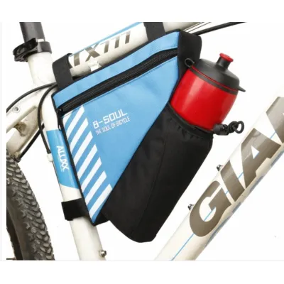 Сумка на раму треуголка B-Soul с флягодержателем Черно-Синяя - 1 - Robinzon.ua