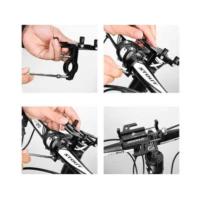 Держатель для мобильного телефона алюминиевый на велосипед SJJ-012 Feel Fit Черный - 4 Держатель для мобильного телефона алюминиевый на велосипед SJJ-012 Feel Fit Черный - 4 - Robinzon.ua