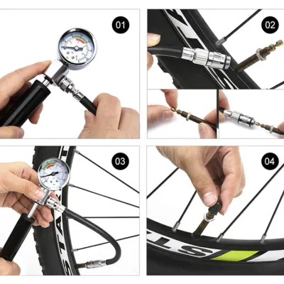 Портативный велосипедный насос высокого давления с манометром Feel Fit QT-020 Черный - 4 Портативный велосипедный насос высокого давления с манометром Feel Fit QT-020 Черный - 4 - Robinzon.ua