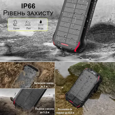 Повербанк Xionel i26w 20000mA УМБ Power Bank Black + Orange с солнечной батареей и фонариком - 4 Повербанк Xionel i26w 20000mA УМБ Power Bank Black + Orange с солнечной батареей и фонариком - 4 - Robinzon.ua