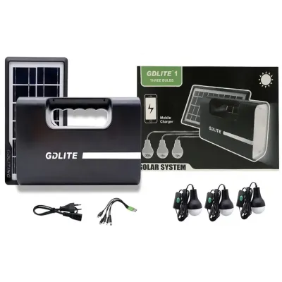 Портативная аккумуляторная станция для зарядки с фонарем солнечной панелью GDLITE GD-1 плюс 3 лампочки - 4 Портативная аккумуляторная станция для зарядки с фонарем солнечной панелью GDLITE GD-1 плюс 3 лампочки - 4 - Robinzon.ua