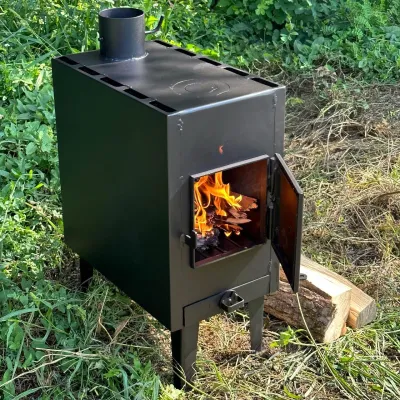 Піч-буржуйка КИЇВ 4мм з радіатором і варильною поверхнею - 1 - Robinzon.ua