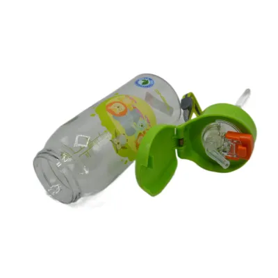 Пляшка для води CASNO 400 мл KXN-1195 Зелена (Малята-звірята) з соломинкою - 5 - Robinzon.ua