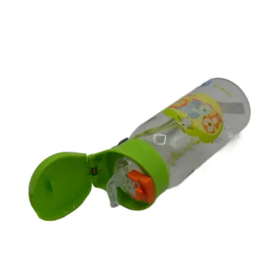 Пляшка для води CASNO 400 мл KXN-1195 Зелена (Малята-звірята) з соломинкою - 6 - Robinzon.ua