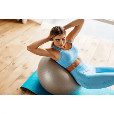 М'яч для фітнесу (фітбол) PowerPlay 4001 &Oslash;65 cm Gymball Сірий + насос - 6 - Robinzon.ua