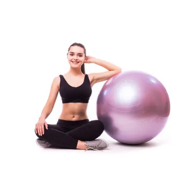 М'яч для фітнесу (фітбол) PowerPlay 4001 &Oslash;65 cm Gymball Ліловий + насос - 3 - Robinzon.ua
