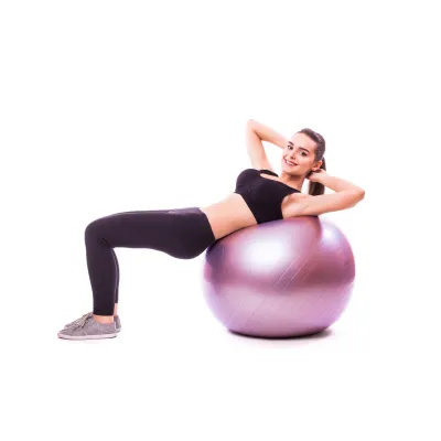 М'яч для фітнесу (фітбол) PowerPlay 4001 &Oslash;65 cm Gymball Ліловий + насос - 5 - Robinzon.ua