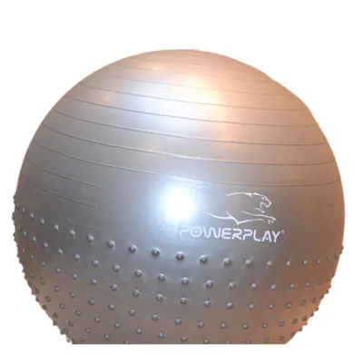 М'яч для фітнесу (фітбол) напівмасажний PowerPlay 4003 &Oslash;65 cm Gymball Сірий + помпа - 5 - Robinzon.ua