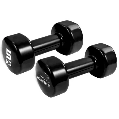 Гантель вінілова PowerPlay 4125 Achilles 2*5 кг. Чорна (2шт.) - 6 Гантель вінілова PowerPlay 4125 Achilles 2*5 кг. Чорна (2шт.) - 6 - Robinzon.ua