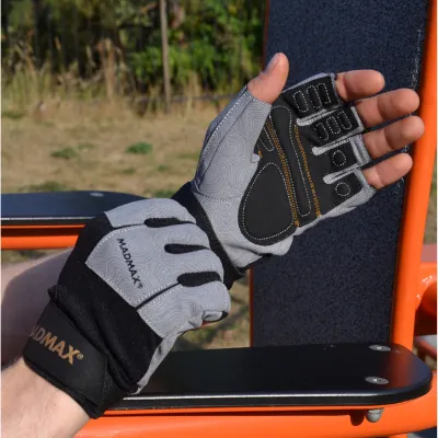 Перчатки для фитнеса и тяжелой атлетики MadMax MFG-871 Damasteel Grey/Black XL - 6 Перчатки для фитнеса и тяжелой атлетики MadMax MFG-871 Damasteel Grey/Black XL - 6 - Robinzon.ua