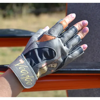 Перчатки для фитнеса и тяжелой атлетики MadMax MFG-921 Voodoo Light grey/orange M - 4 - Robinzon.ua