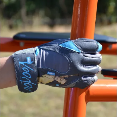 Перчатки для фитнеса и тяжелой атлетики MadMax MFG-921 Voodoo Mid grey/light blue M - 6 - Robinzon.ua