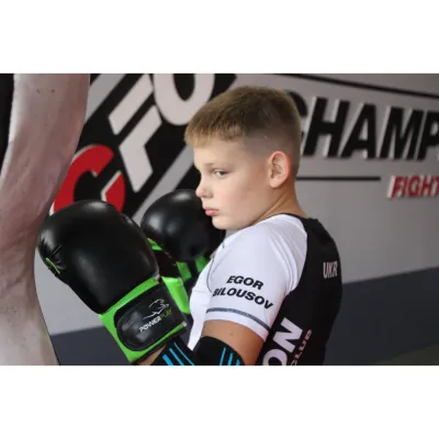 Боксерські рукавиці PowerPlay 3004 JR Classic Чорно-Зелені 8 унцій - 6 - Robinzon.ua