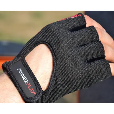 Перчатки для фитнеса и тяжелой атлетики PowerPlay 9077 Never Stop черно-красные M - 2 - Robinzon.ua