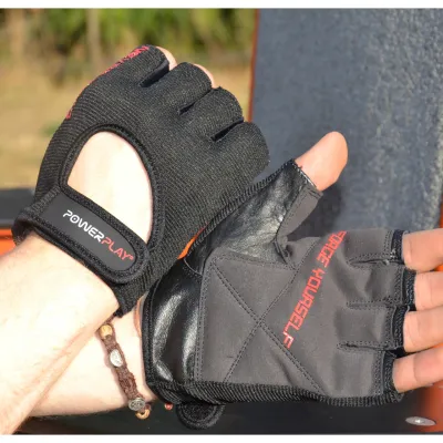 Перчатки для фитнеса и тяжелой атлетики PowerPlay 9077 Never Stop черно-красные M - 5 - Robinzon.ua