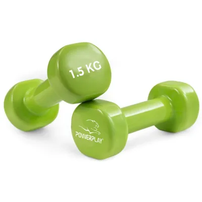 Гантелі вінілові PowerPlay  2 * 1,5 кг. PP_4103 Зелені (2шт. - пара) - 1 - Robinzon.ua