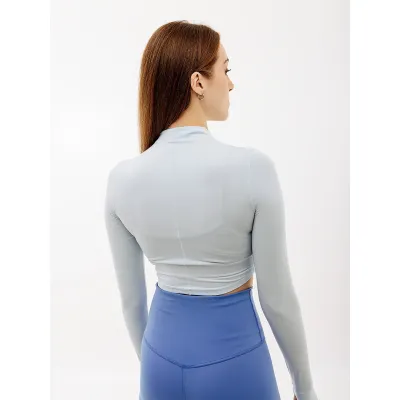 Жіночий Топ з довгим рукавом Nike ONE LUXE DF LS CROP ESS Блакитний L (7dFB5276-423 L) - 1 - Robinzon.ua