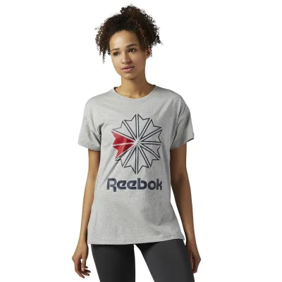 Женская майка Reebok F classic tee medium  grey heather (S) BQ2524 S - 1 - Robinzon.ua