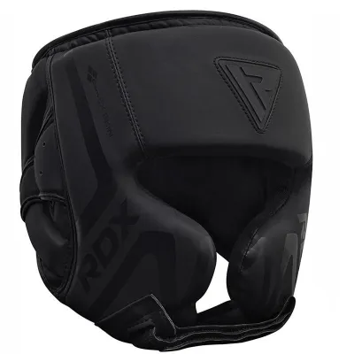 Боксерський шолом RDX T15 Noir Cheek Protector Matte Black  L (капа у комплекті) - 2 - Robinzon.ua