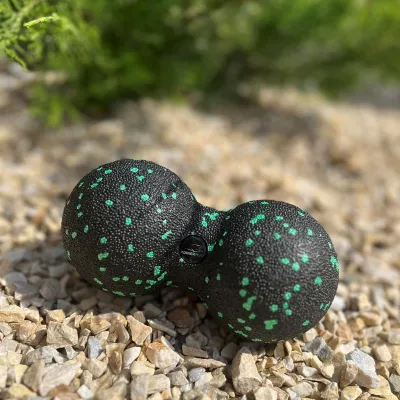 Масажний м'яч подвійний PowerPlay PP-4352 Epp foam peanut ball (d8*16cm.) Чорно/Зелений - 6 - Robinzon.ua