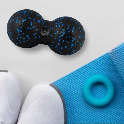 Масажний м'яч подвійний PowerPlay PP-4352 Epp foam peanut ball (d8*16cm.) Чорно/Синій - 4 - Robinzon.ua