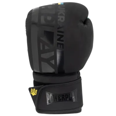 Боксерські рукавиці PowerPlay 3021 Ukraine Чорні 12 унцій - 1 - Robinzon.ua