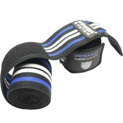 Эластичные бинты на локоть Power System PS-3600 Elbow Wraps Blue/Black (пара) - 2 - Robinzon.ua
