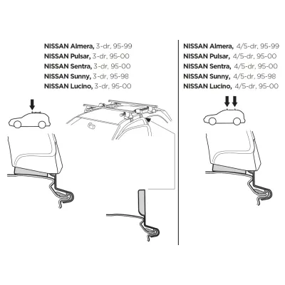 Монтажний комплект Thule 1030 для Nissan Almera (mkI)(N15) / Sentra (mkIV)(B14) 1995-2000 (TH 141030) - 1 Монтажний комплект Thule 1030 для Nissan Almera (mkI)(N15) / Sentra (mkIV)(B14) 1995-2000 (TH 141030) - 1 - Robinzon.ua