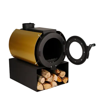 Печь дровяная отопительная DS Classic с варочной поверхностью + кожух золотой - 1 - Robinzon.ua