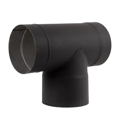 Трійник нержавіючий пофарбований чорного кольору 90°, діаметр 160мм, товщина 1мм - 1 - Robinzon.ua