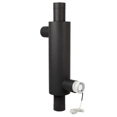 Теплообмінник з можливістю примусового обдуву н/ж пофарбований чорний 110мм - 1 - Robinzon.ua