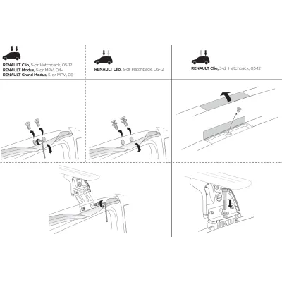 Монтажний комплект Thule 3091 для Renault Clio (mkIII)(хетчбек) 2005-2012; Modus/Grand Modus (mkI) 2004-2012 (TH 183091) - 1 Монтажний комплект Thule 3091 для Renault Clio (mkIII)(хетчбек) 2005-2012; Modus/Grand Modus (mkI) 2004-2012 (TH 183091) - 1 - Robinzon.ua