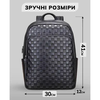 Рюкзак мужской кожаный. Черный городской рюкзак для ноутбука и документов Tiding Bag 63989 - 3 - Robinzon.ua